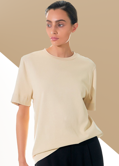 VLAM Solid Beige Oversized Tshirt