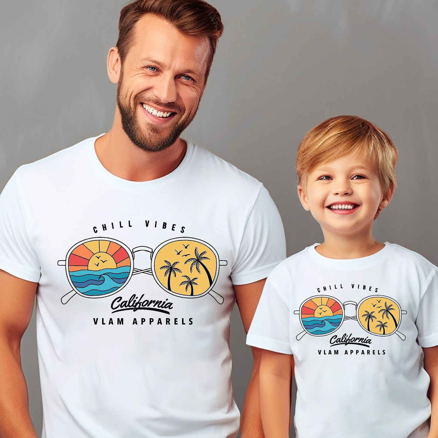 VLAM Chill Vibes Dad and Son Tshirt