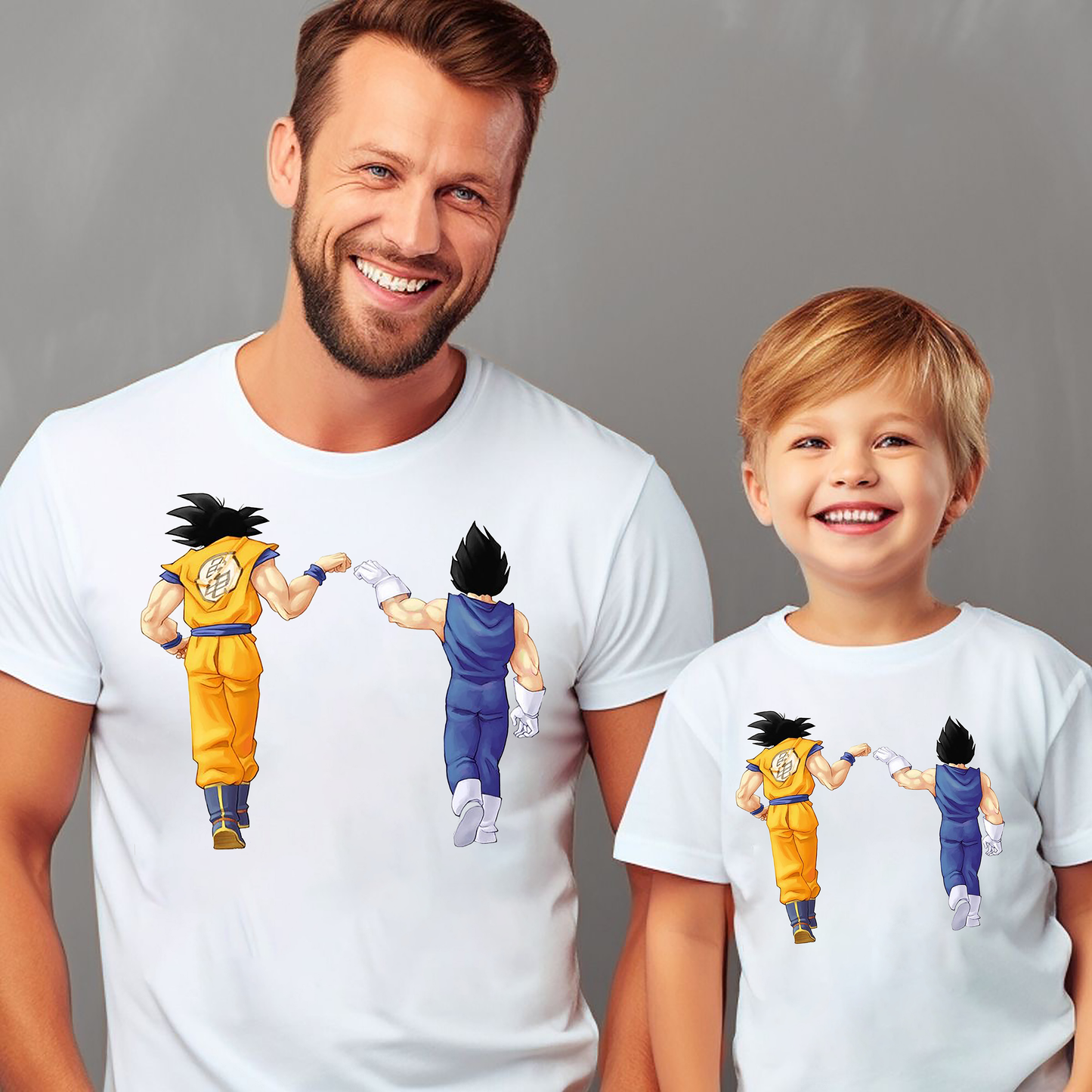 VLAM Dad and Son Goku Cartoon Tshirt