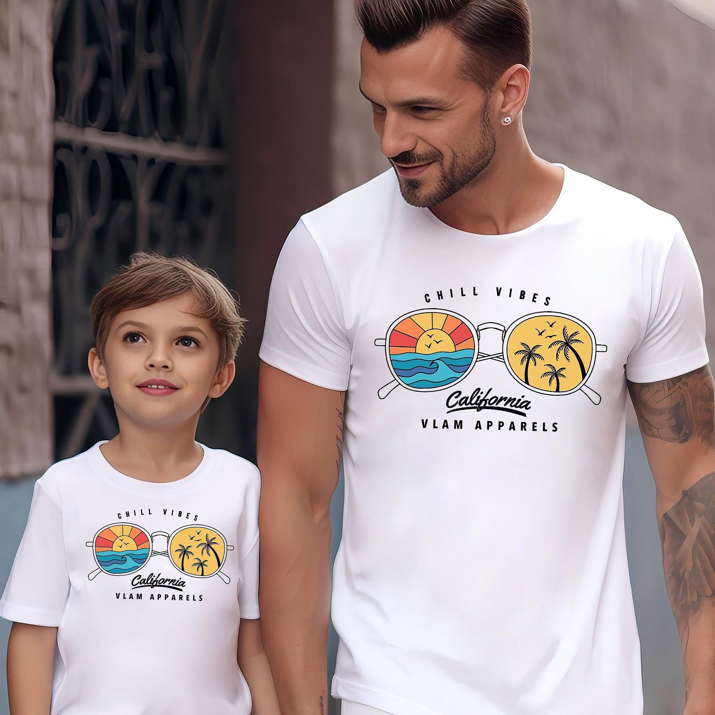 VLAM Chill Vibes Dad and Son Tshirt
