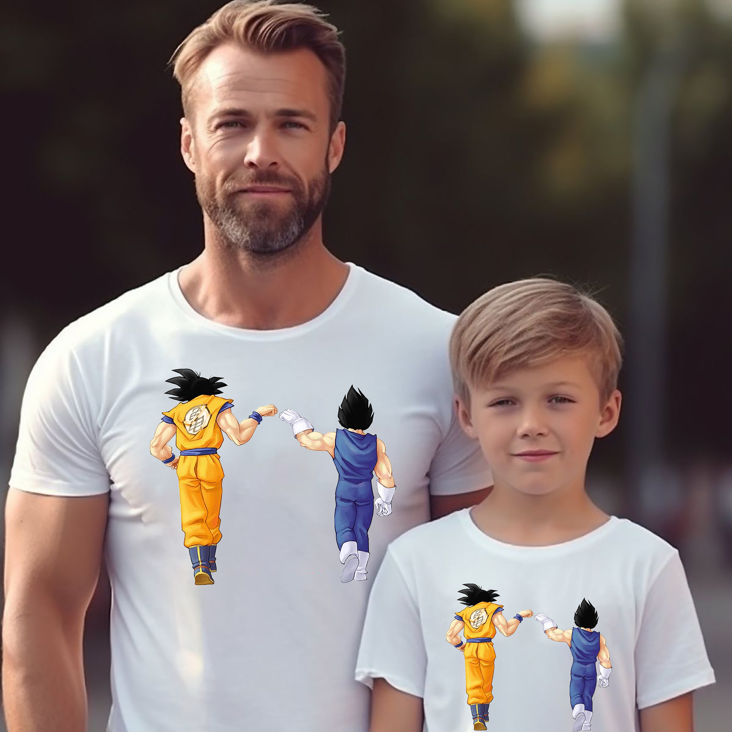 VLAM Dad and Son Goku Cartoon Tshirt