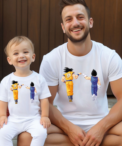 VLAM Dad and Son Goku Cartoon Tshirt