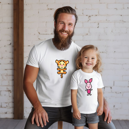 VLAM Cute Cartoon Print Dad and Daughter T-shirt