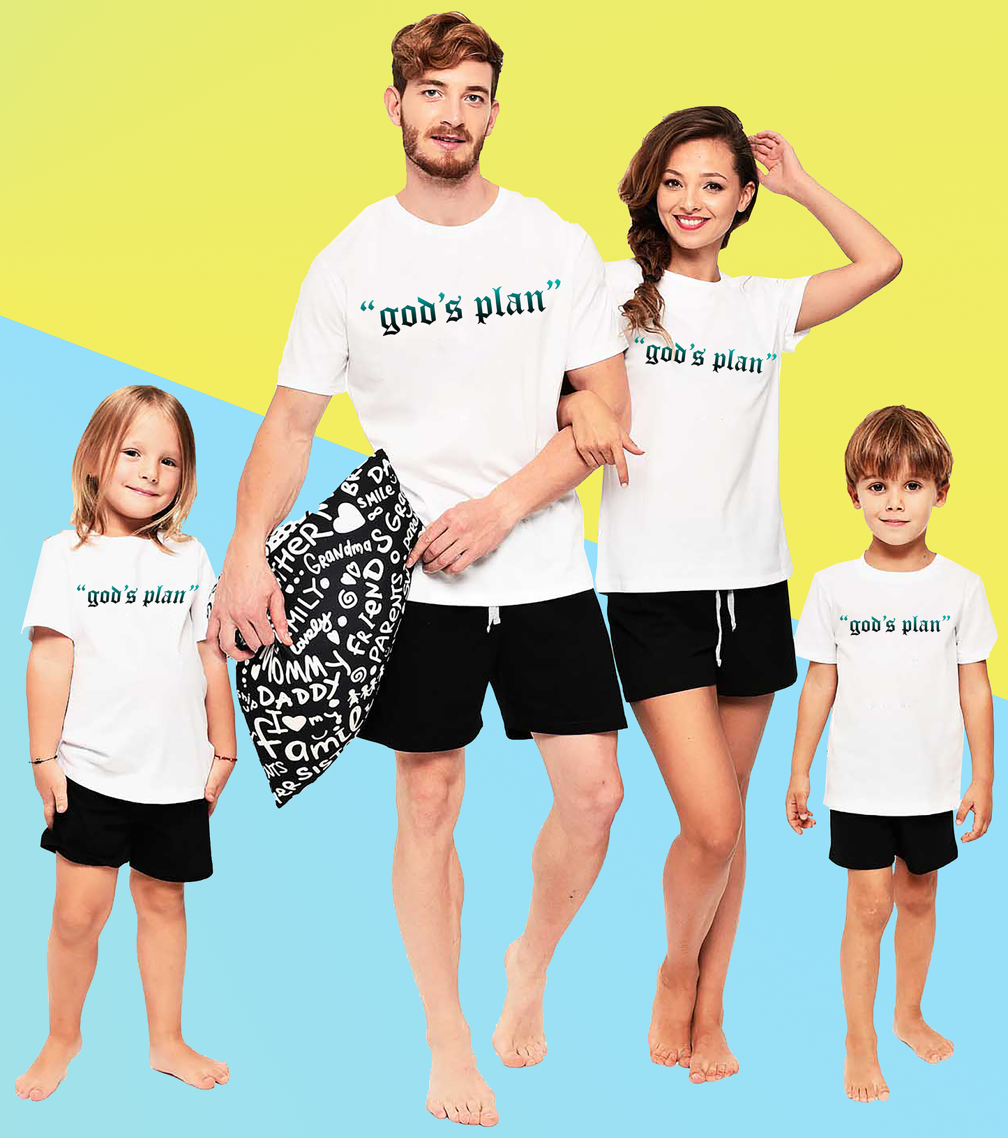 VLAM Gods Plan Print Family Tshirt (Pack Of 4)