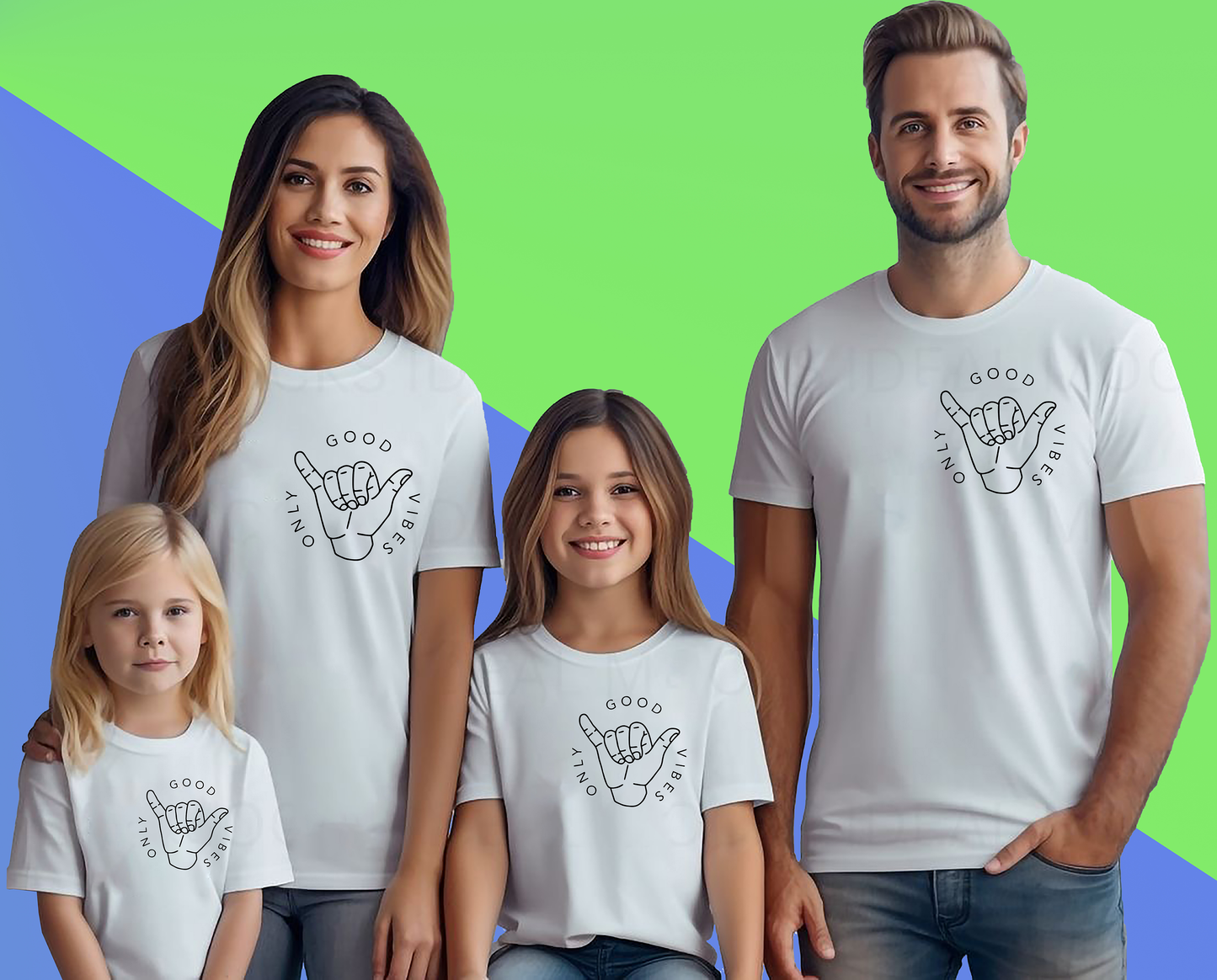 VLAM Good Vibes Only Family Tshirt (Pack Of 4)