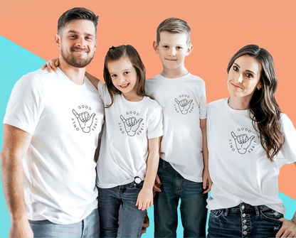 VLAM Good Vibes Only Family Tshirt (Pack Of 4)