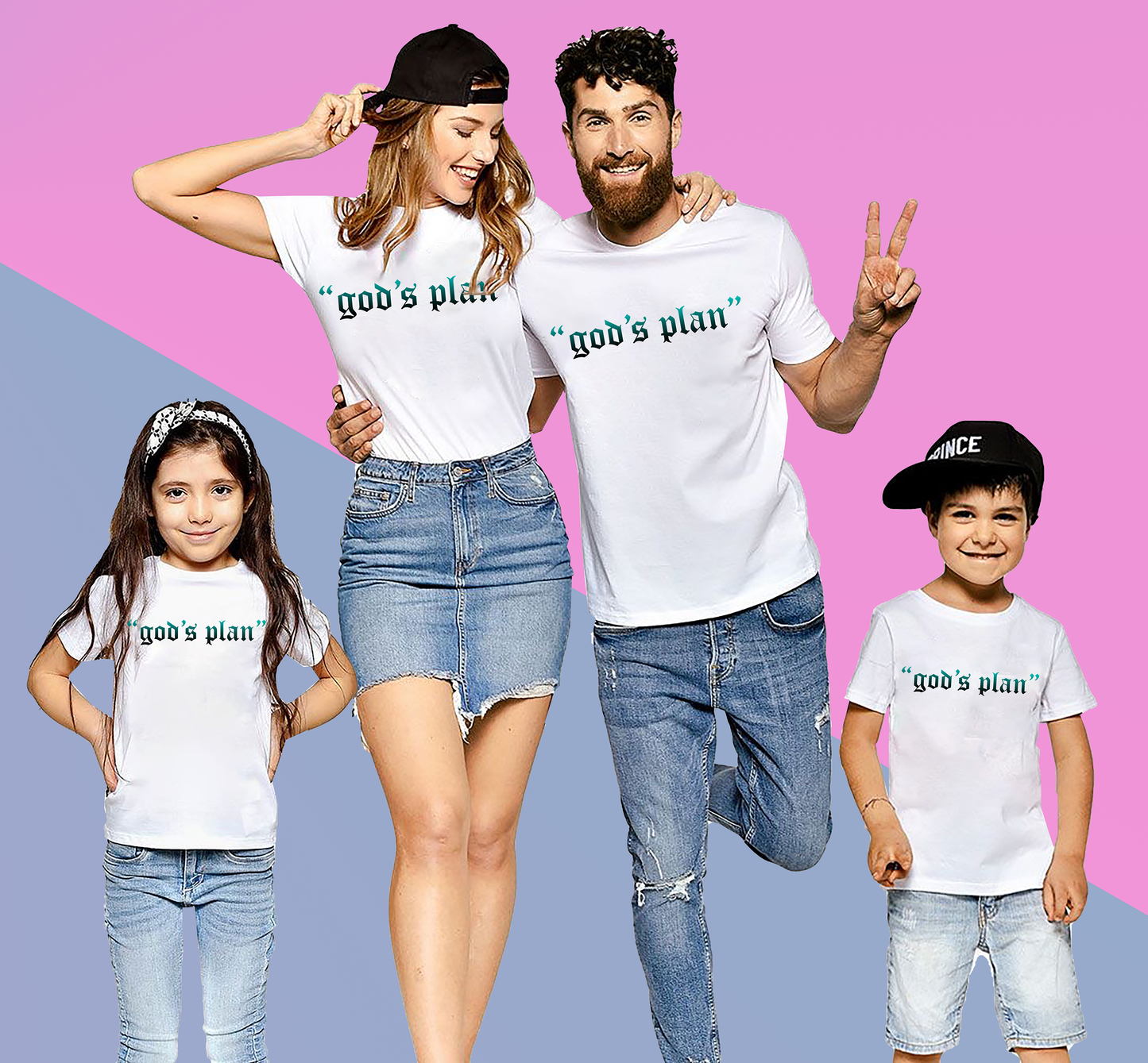 VLAM Gods Plan Print Family Tshirt (Pack Of 4)
