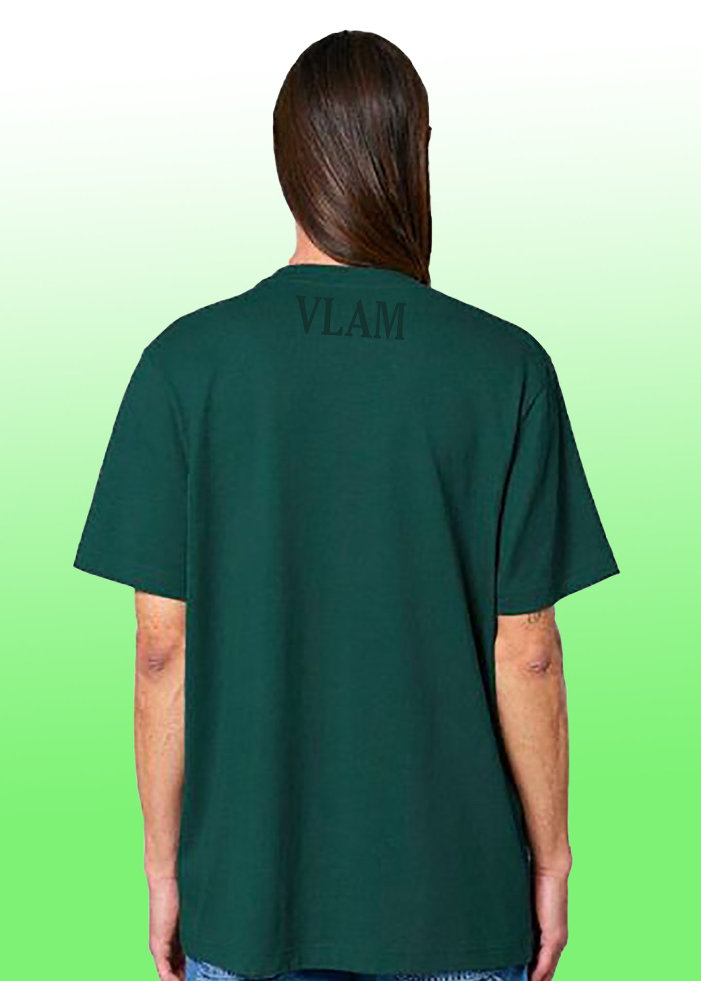 VLAM Bottle Green Solid Oversized Tshirt