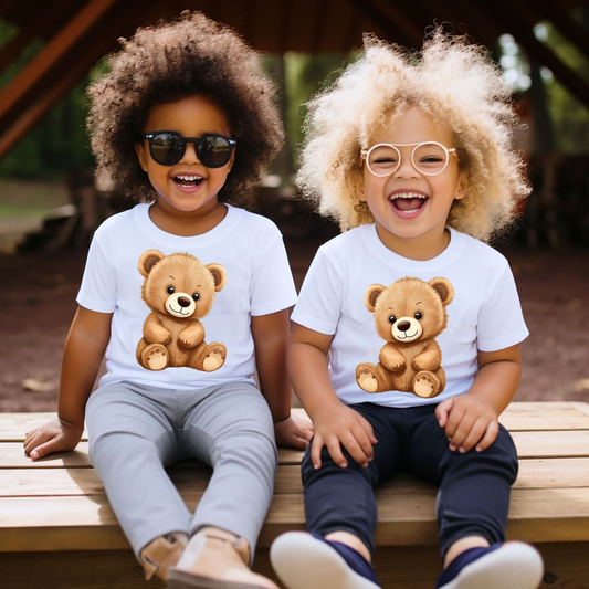 VLAM Cute Teddy Bear Kids Tshirt  (Pack of 2)