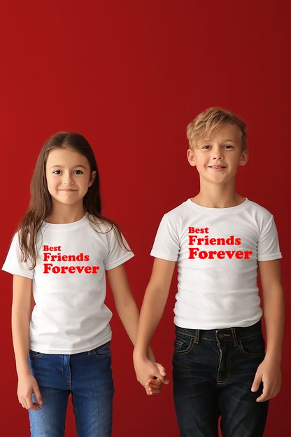 VLAM Best Friends Forever Kids Tshirt  (Pack of 2)