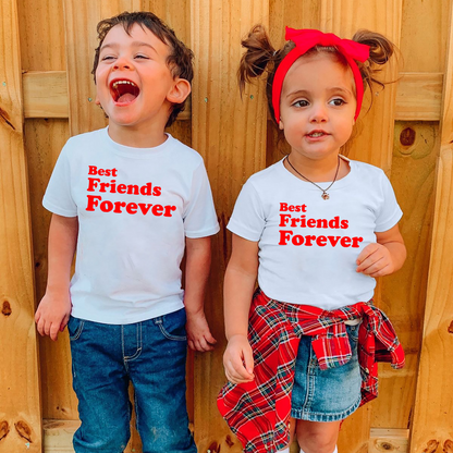 VLAM Best Friends Forever Kids Tshirt  (Pack of 2)