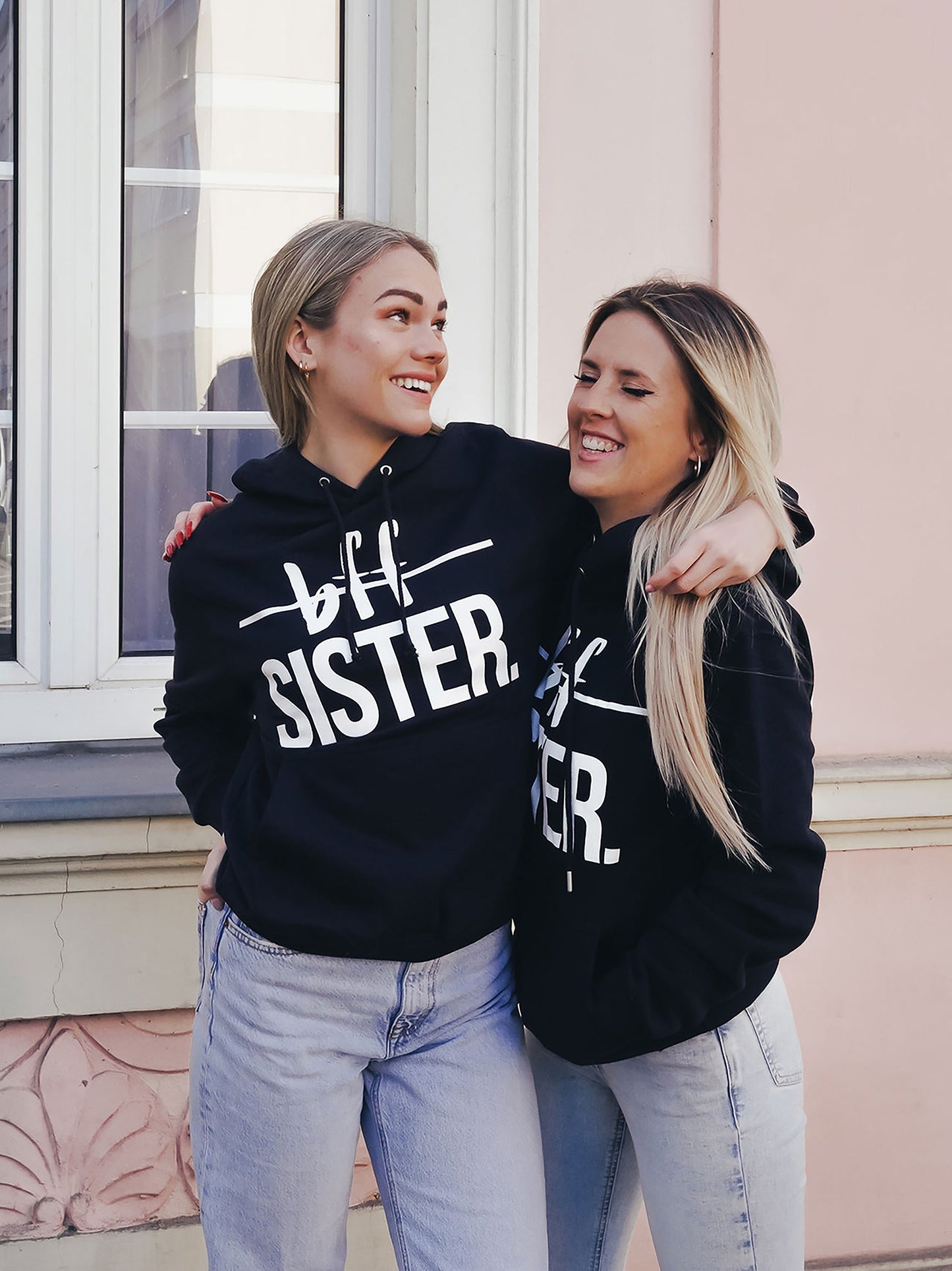 Friends Forever Sisters Black Hoodie
