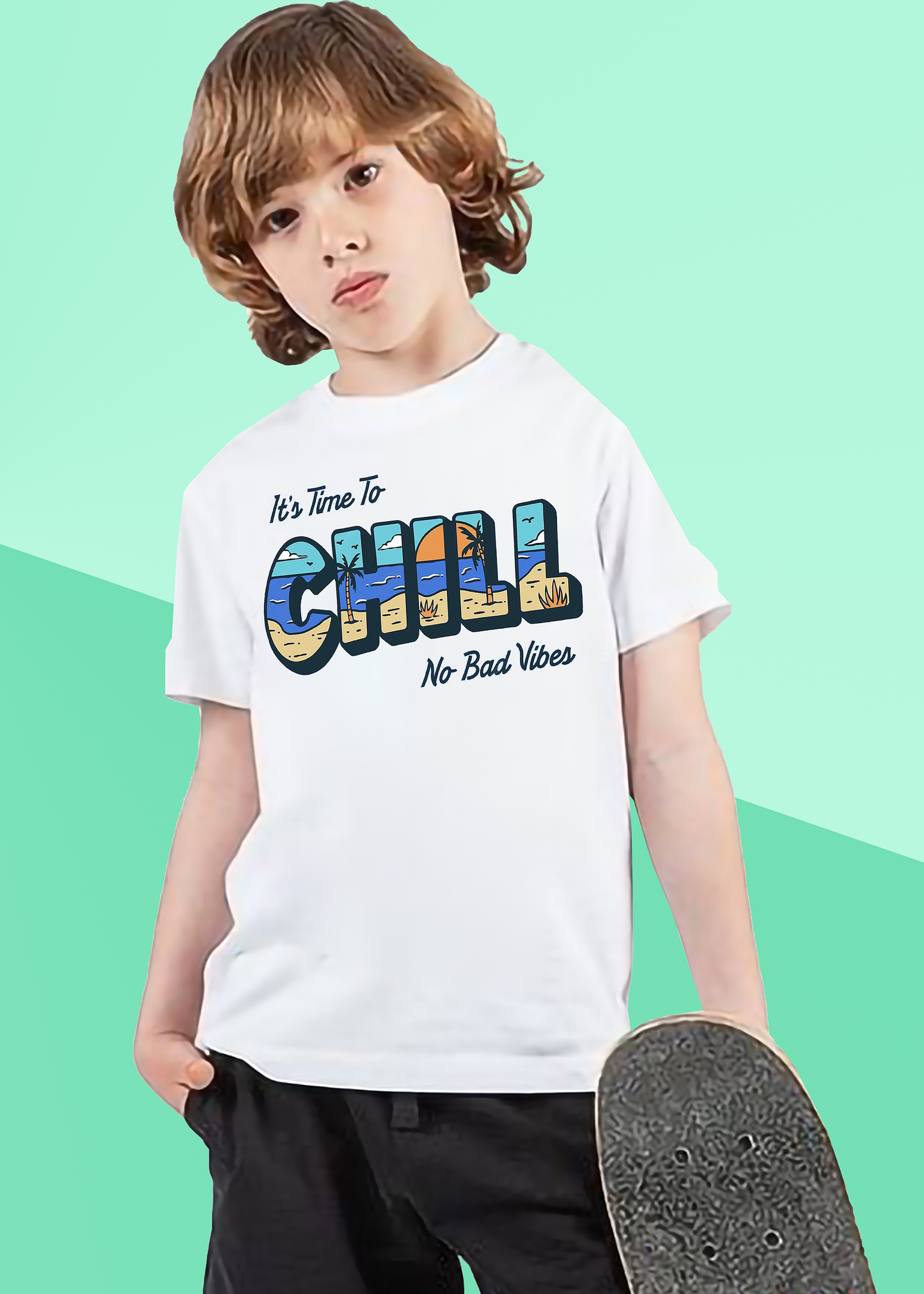 VLAM  Chill Vibes Beach Tshirt For Boys