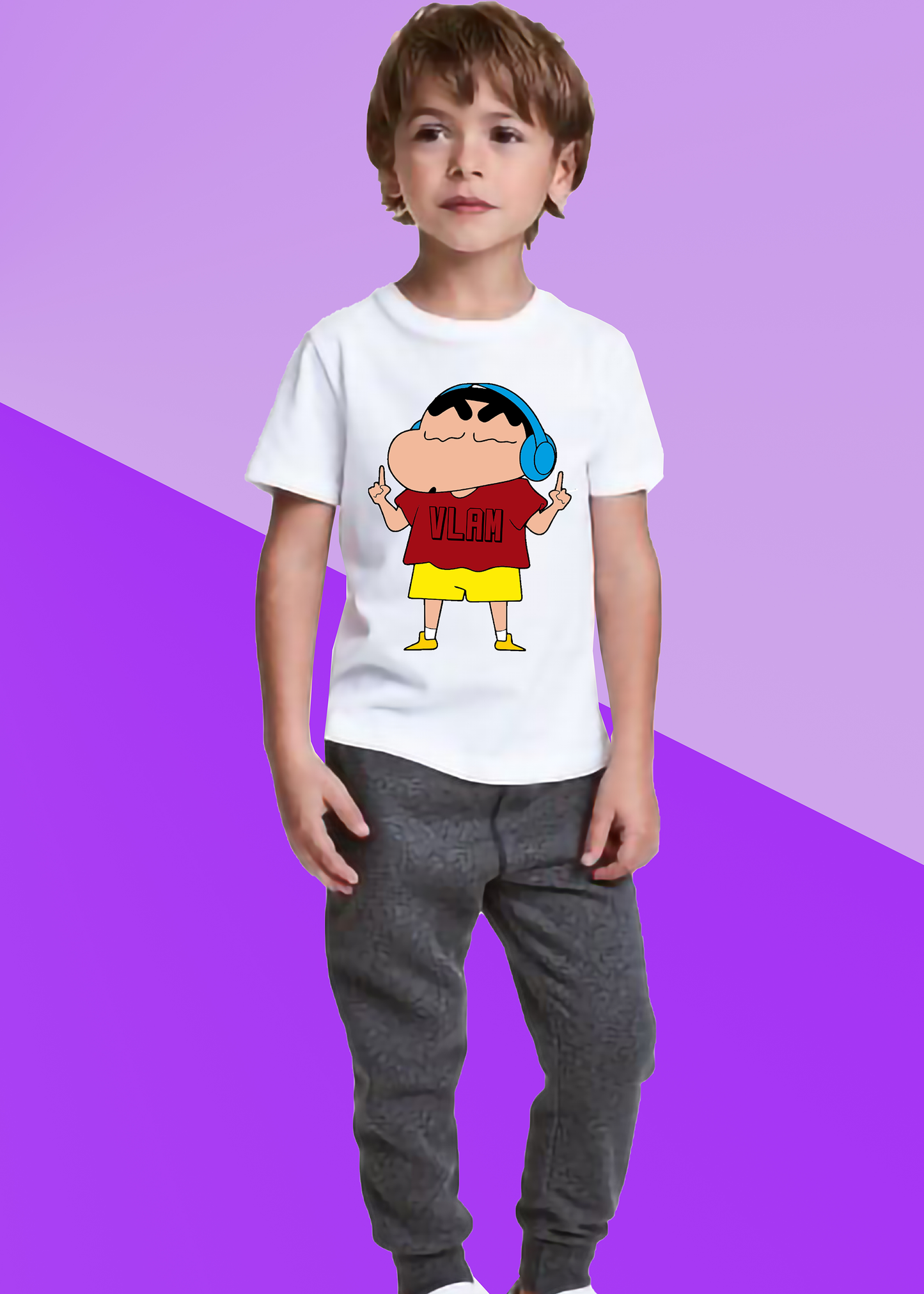 VLAM Shinchan Cartoon Tshirt For Boys
