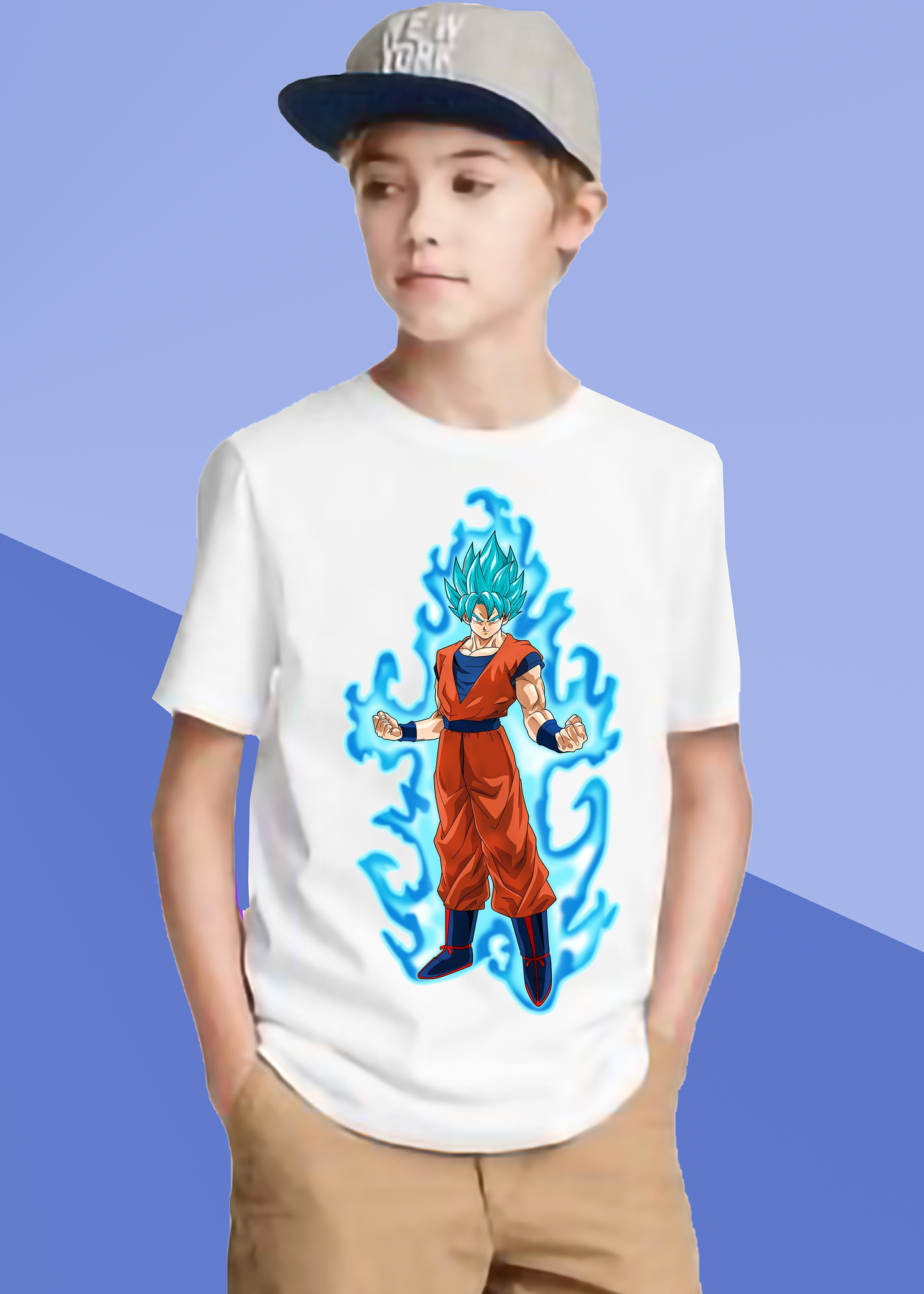 VLAM Blue Anime Goku Tshirt For Boys