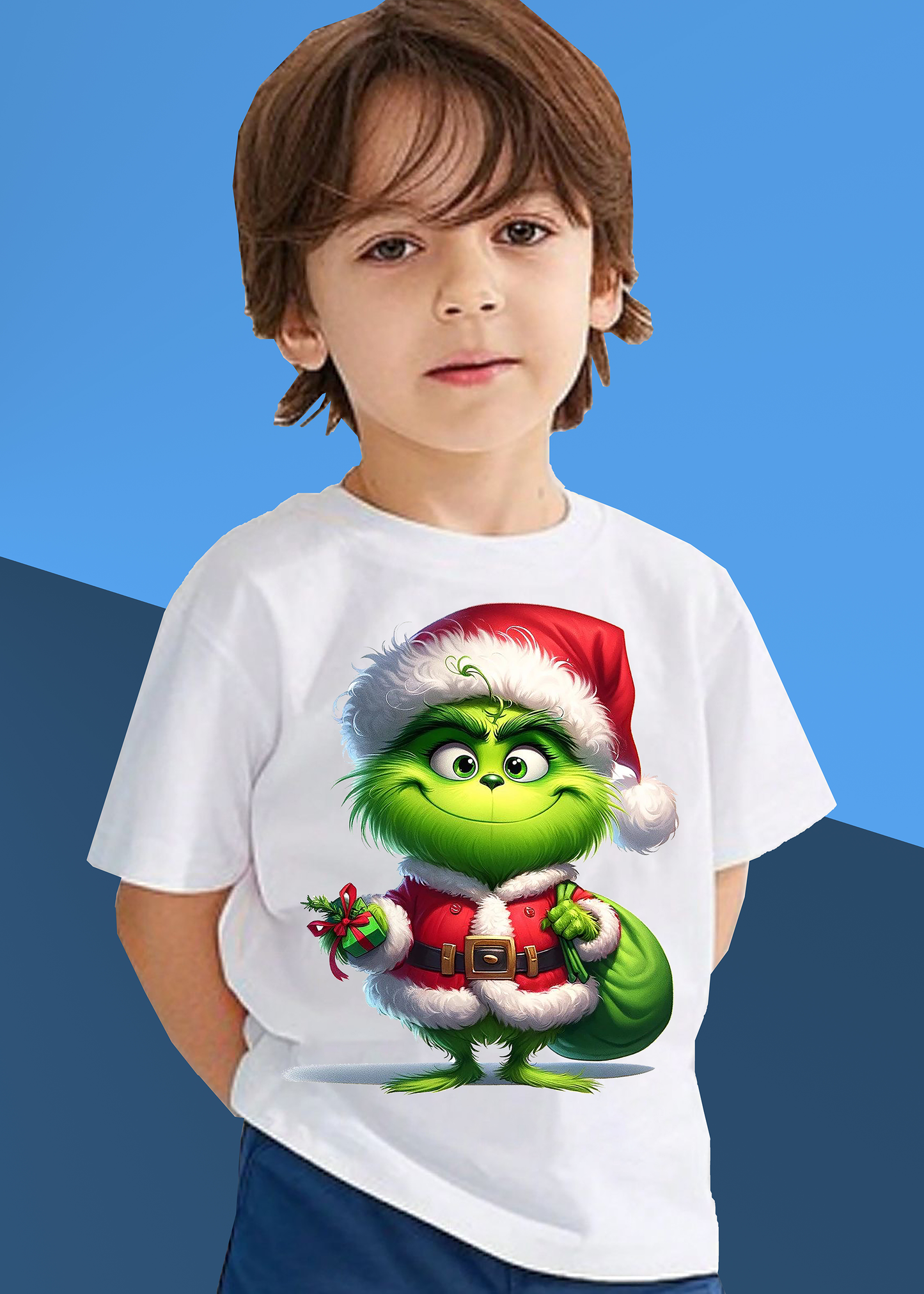 VLAM Santa Grinch Cartoon Tshirt For Boys