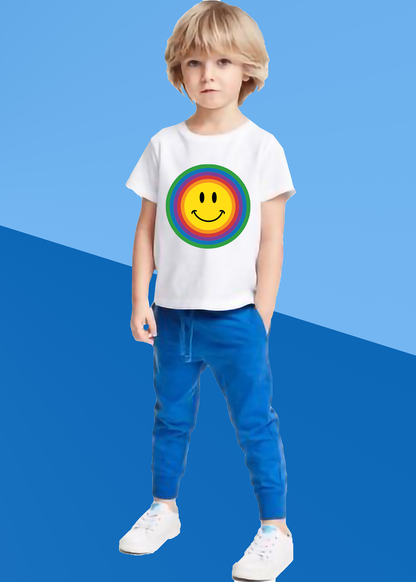 VLAM Colorful Emoji Print Boys Tshirt
