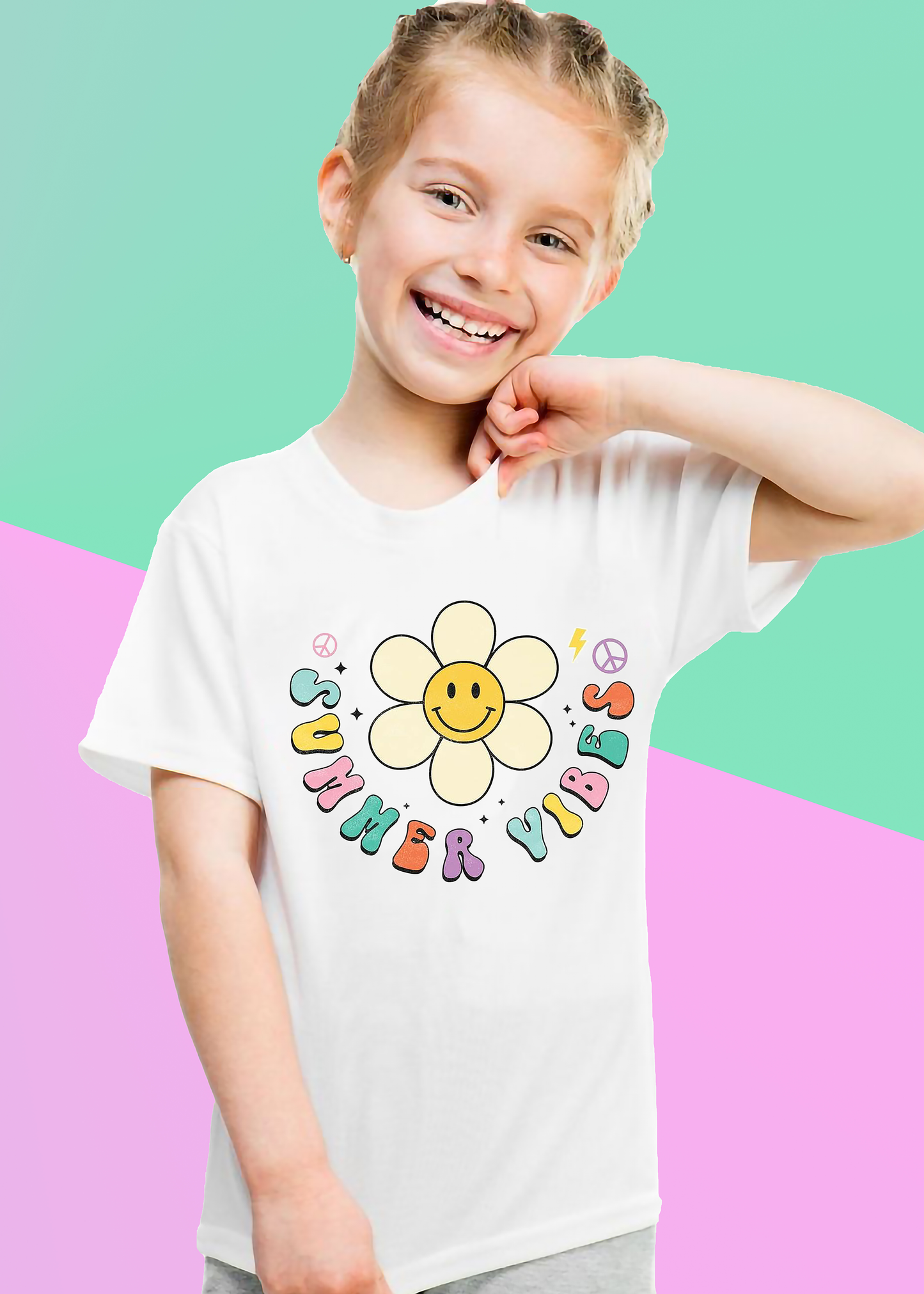 VLAM Summer Vibes Graphic Tshirt for Girls
