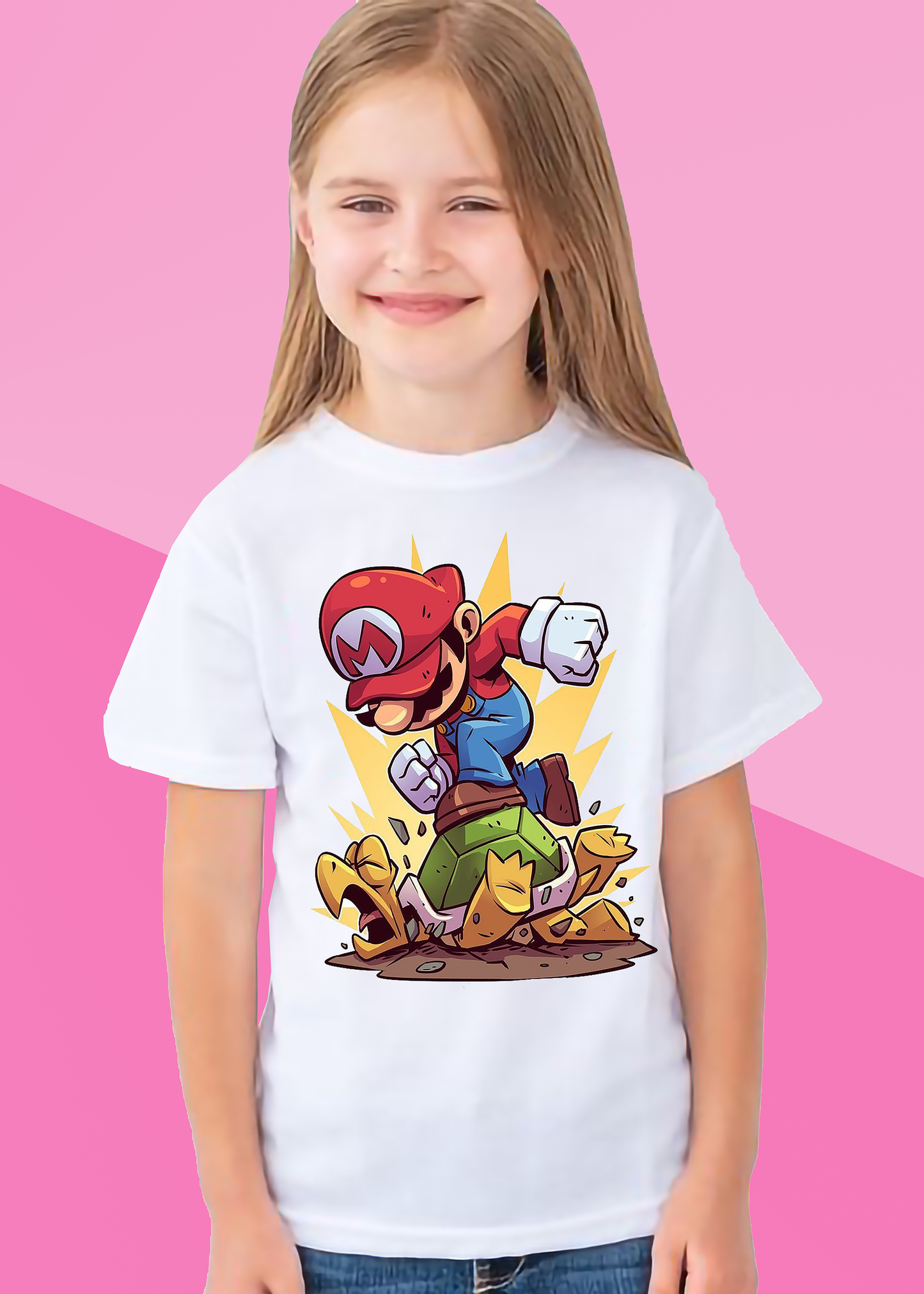 VLAM Mario Cartoon Girls Tshirt