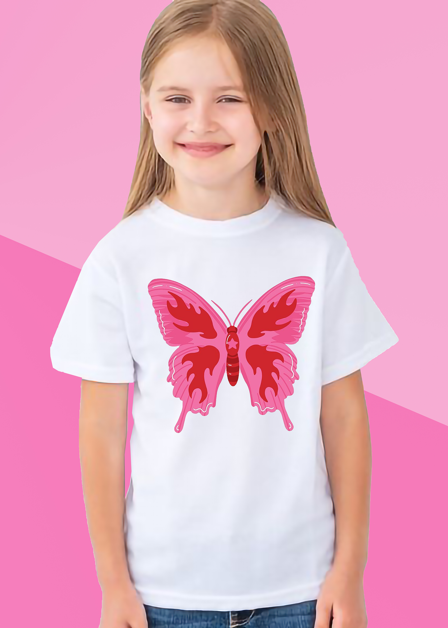 VLAM Pink Butterfly Girls Tshirt
