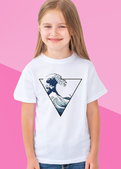 VLAM Triangle Wave Print Tshirt For Girls
