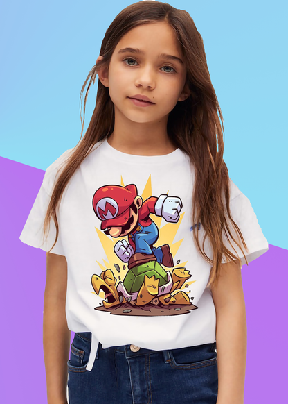 VLAM Mario Cartoon Girls Tshirt