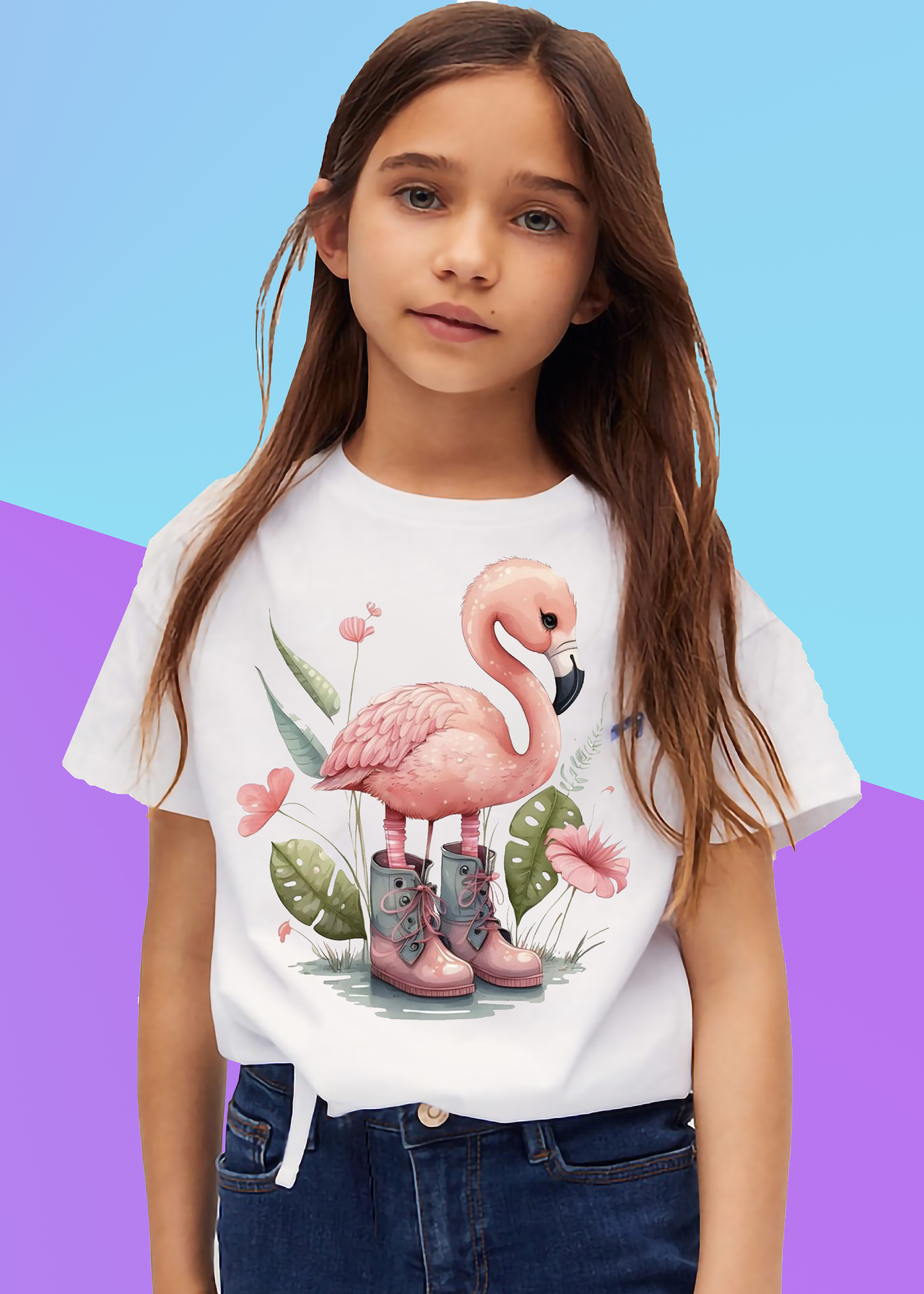 VLAM Pink Flamingo Tshirt For Girls