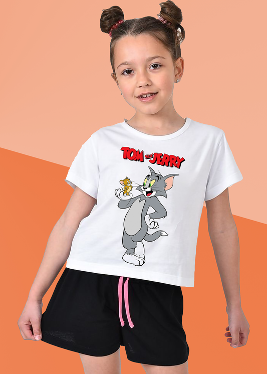 VLAM Tom and Jerry Cartoon Tshirt For Girls
