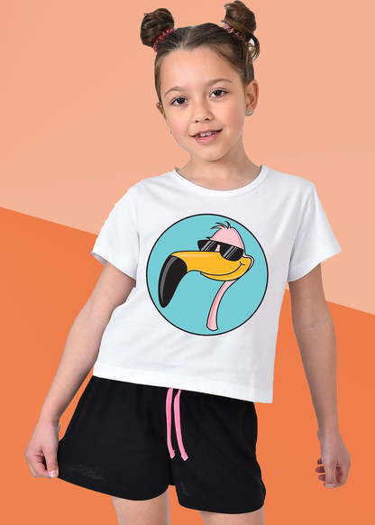 VLAM Flamingo Cartoon Tshirt For Girls