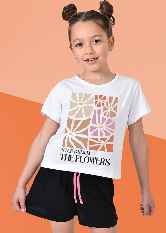 VLAM Flower Print Tshirt for Girls