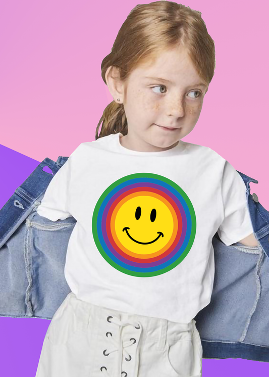 VLAM Colorful Emoji Tshirt For Girls