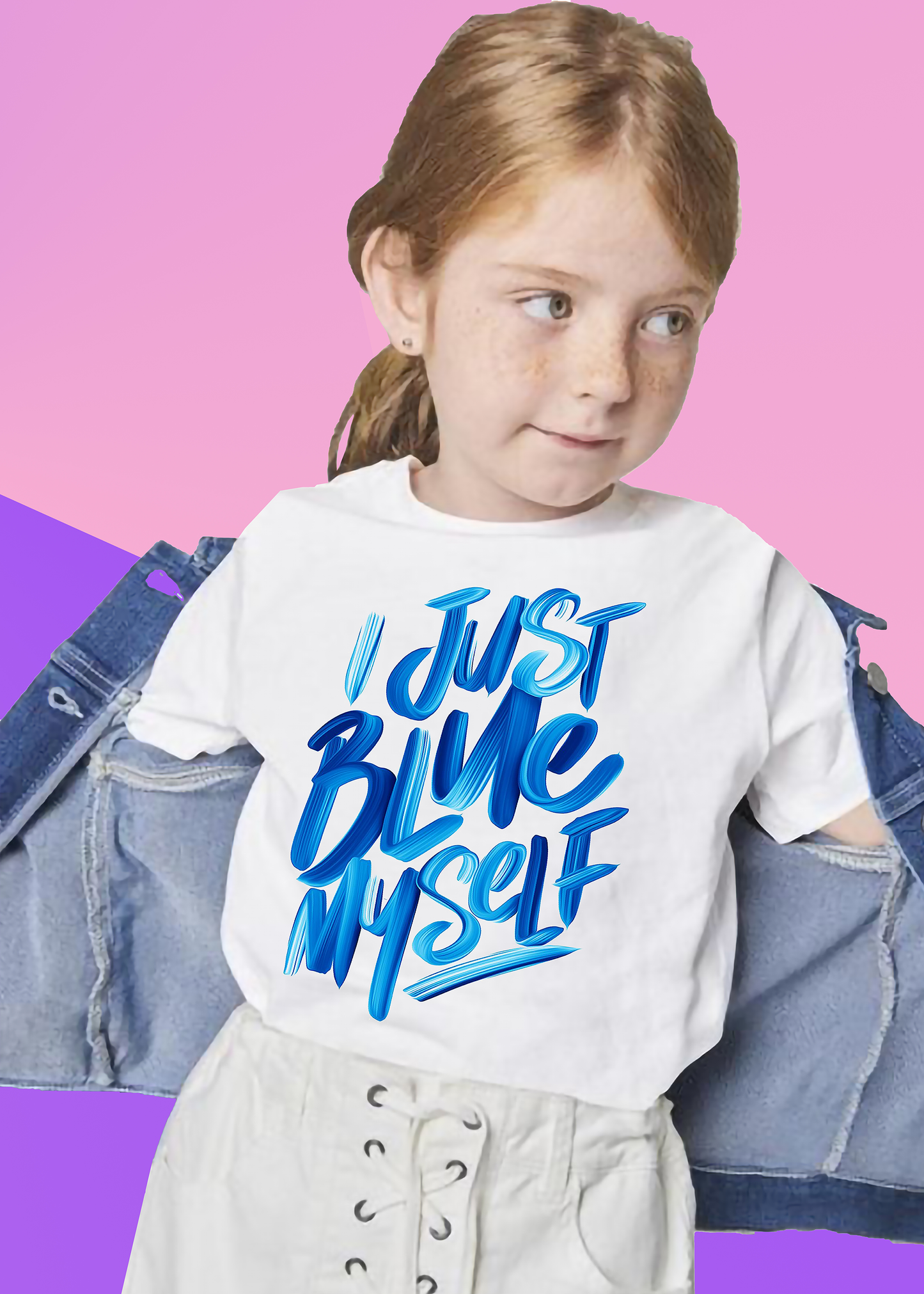 VLAM Just Blue Myself Girls Graphic Tshirt