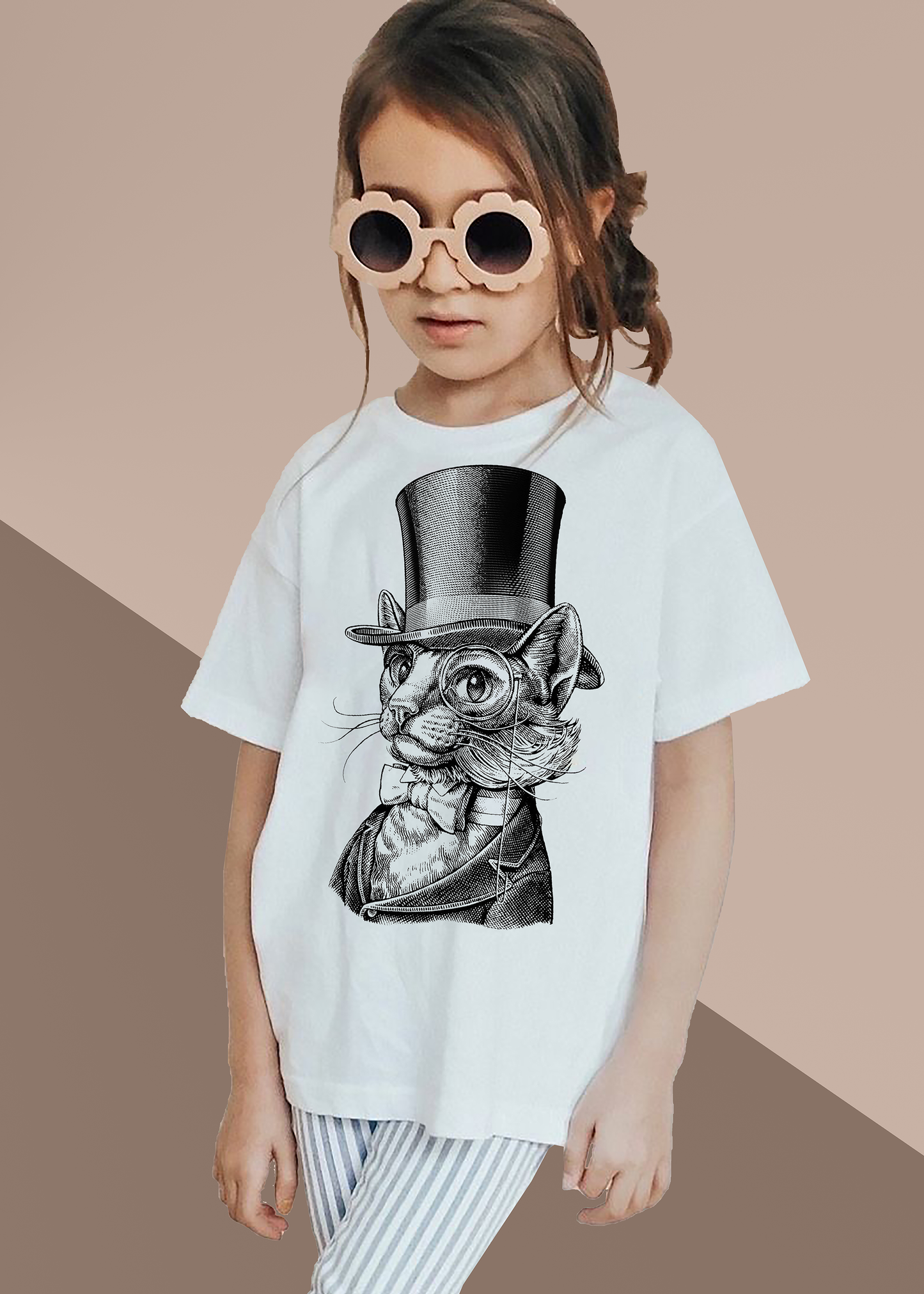 VLAM Dope Cat Print Tshirt For Girls