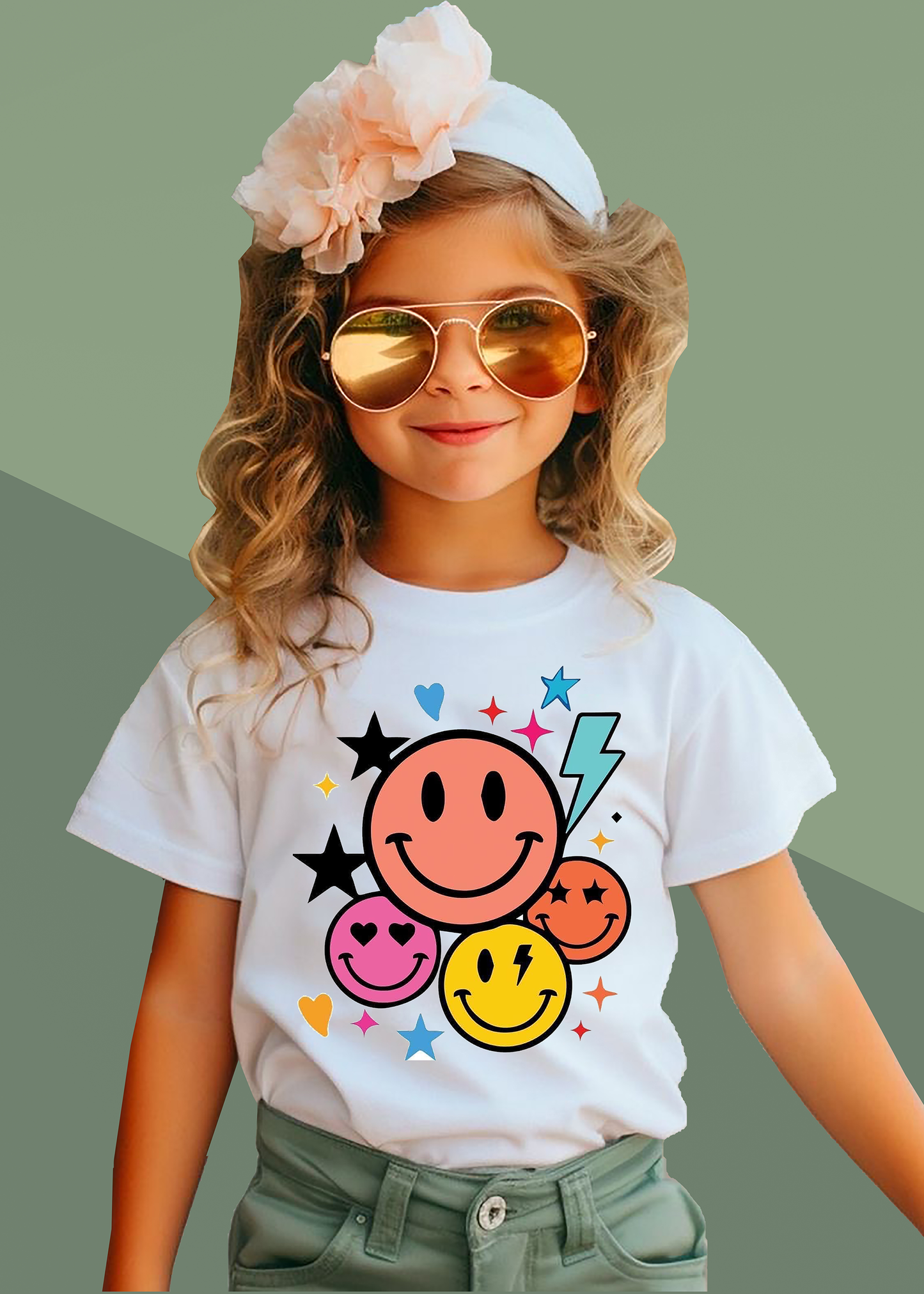 VLAM Colorful Emoji Print Tshirt For Girls