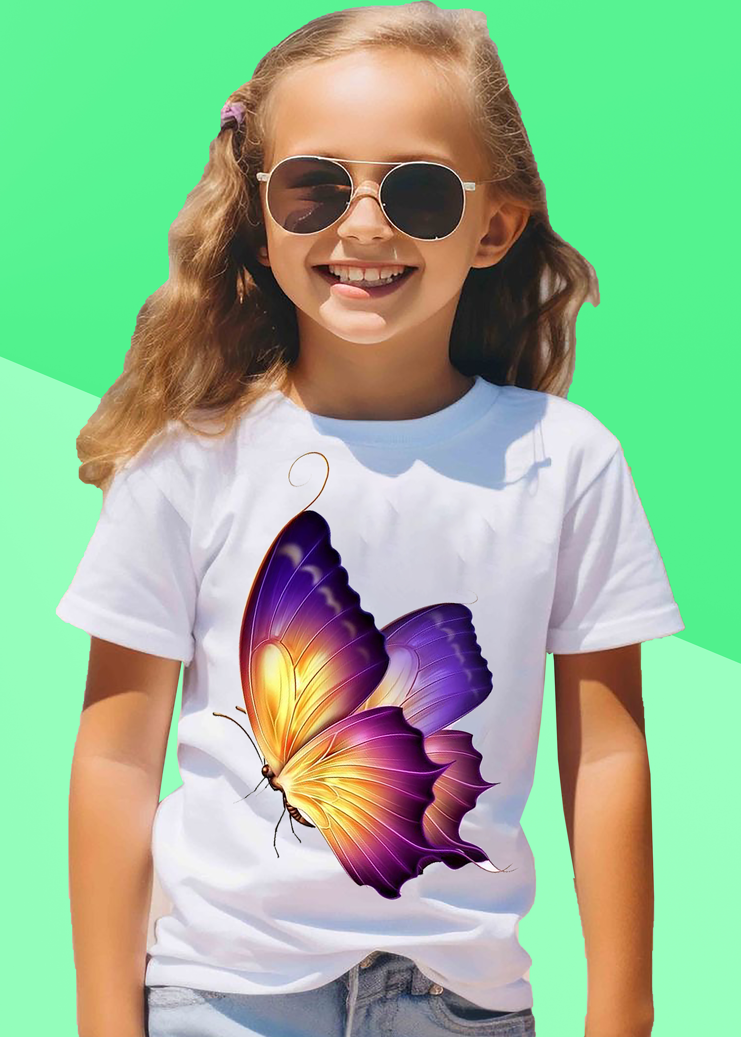 VLAM Trippy Butterfly Print Girls Tshirt