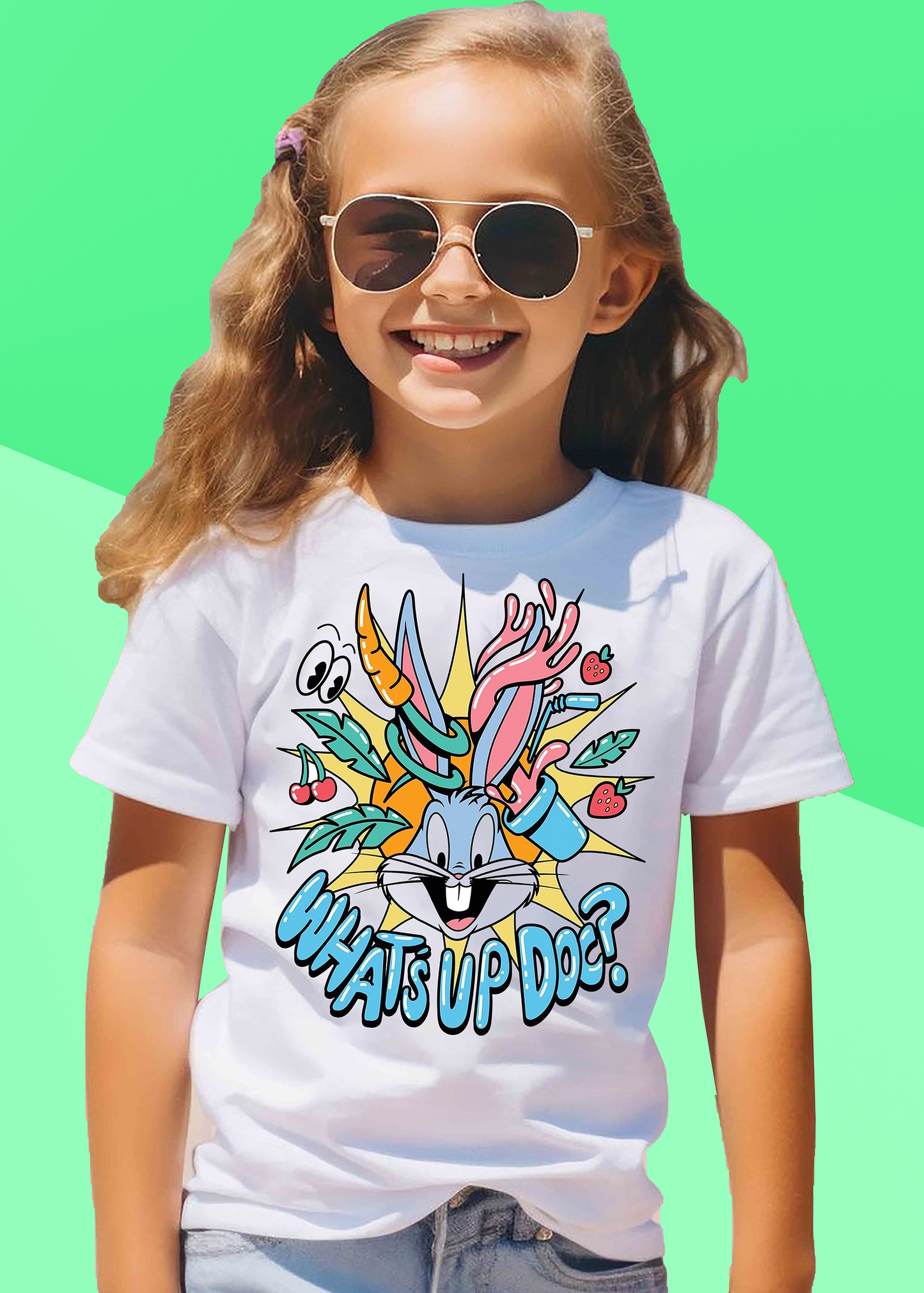 VLAM Funny Bunny Cartoon Girls Tshirt