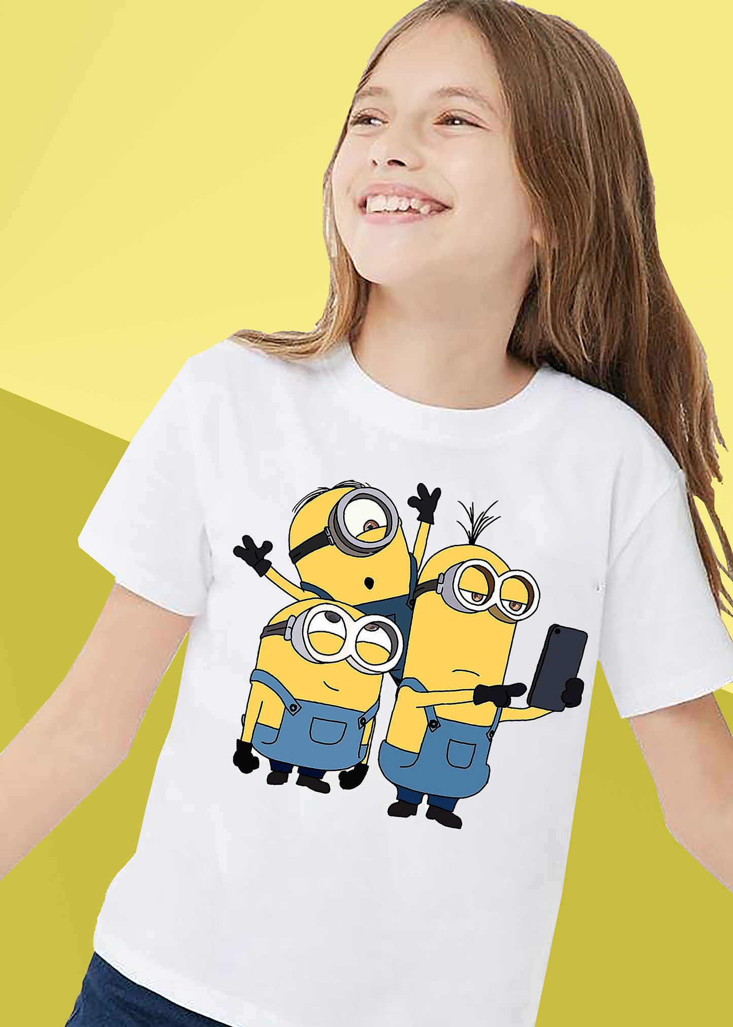 VLAM Minions Print Cartoon Tshirt For Girls