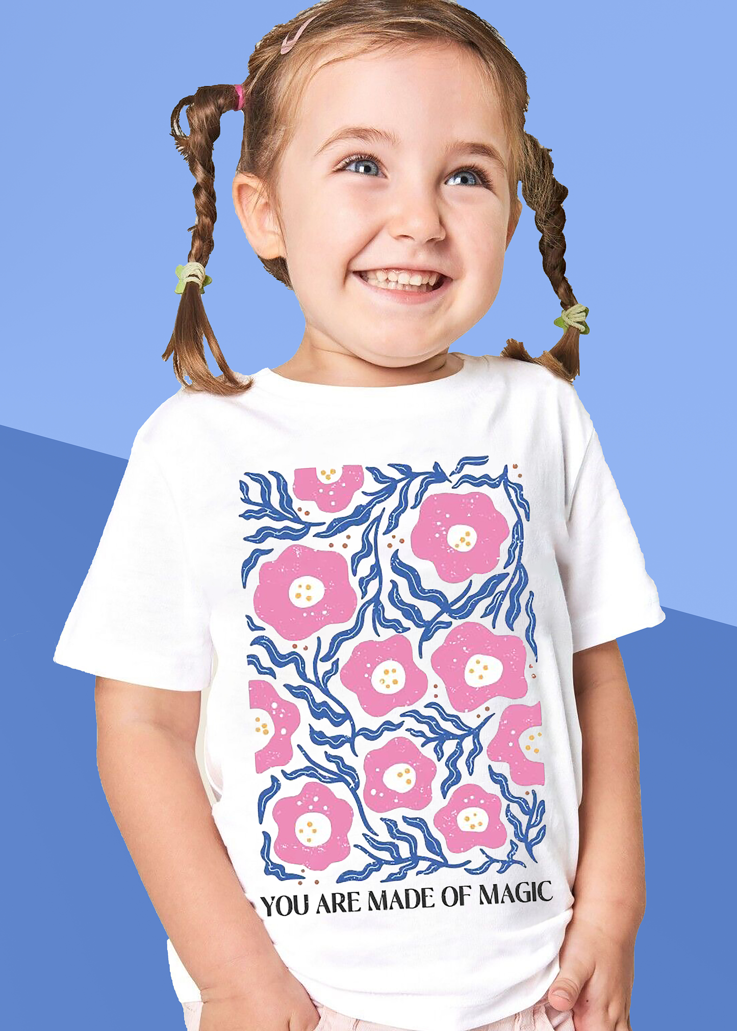 VLAM Pink Flower Art Tshirt for Girls