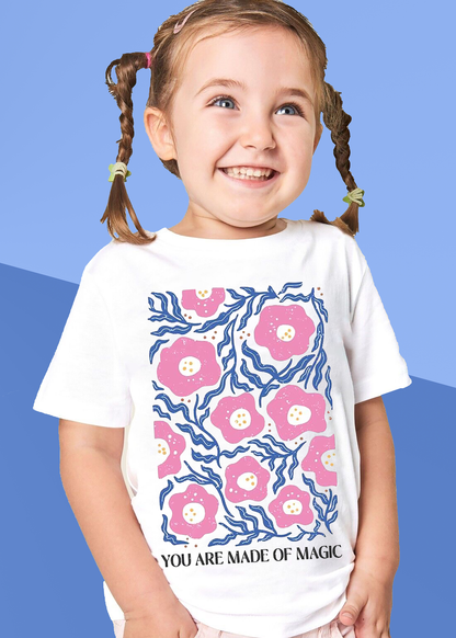 VLAM Pink Flower Art Tshirt for Girls