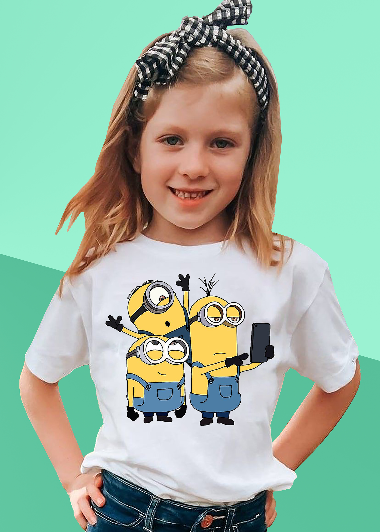 VLAM Minions Print Cartoon Tshirt For Girls