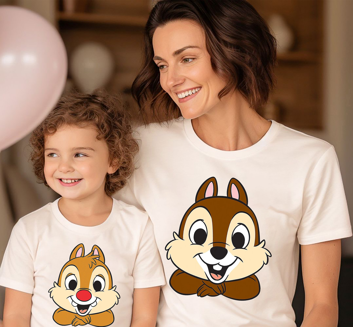 VLAM Chip and Dale Cartoon Tshirt For Mom and Son