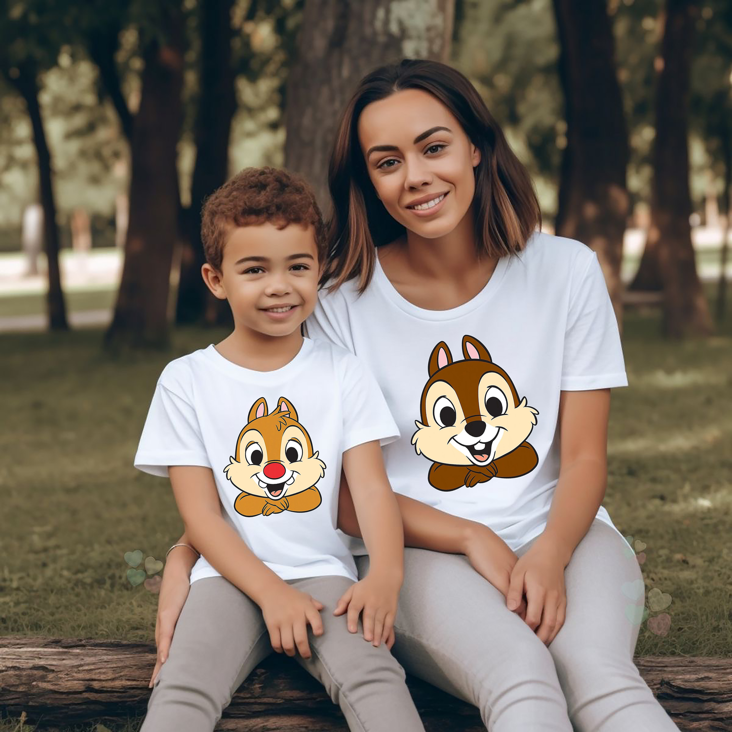 VLAM Chip and Dale Cartoon Tshirt For Mom and Son