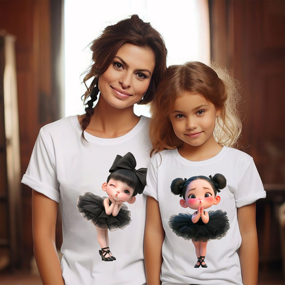 VLAM Black Fairies Mom and Daughter Princess Tshirt