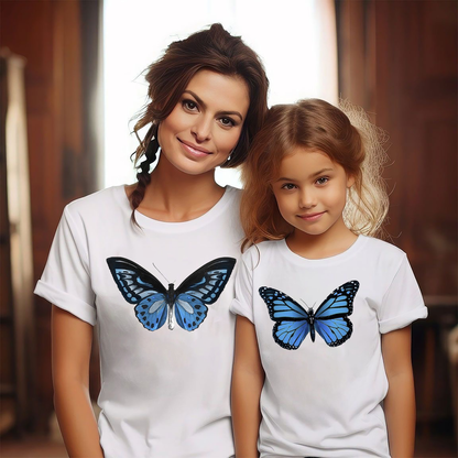 VLAM Butterfly Print Mom and Daughter Tshirt