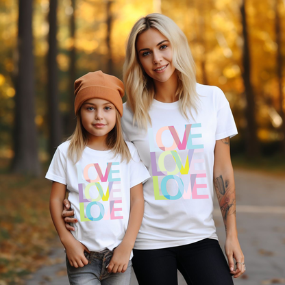 VLAM Love Print Mom and Daughter Tshirt