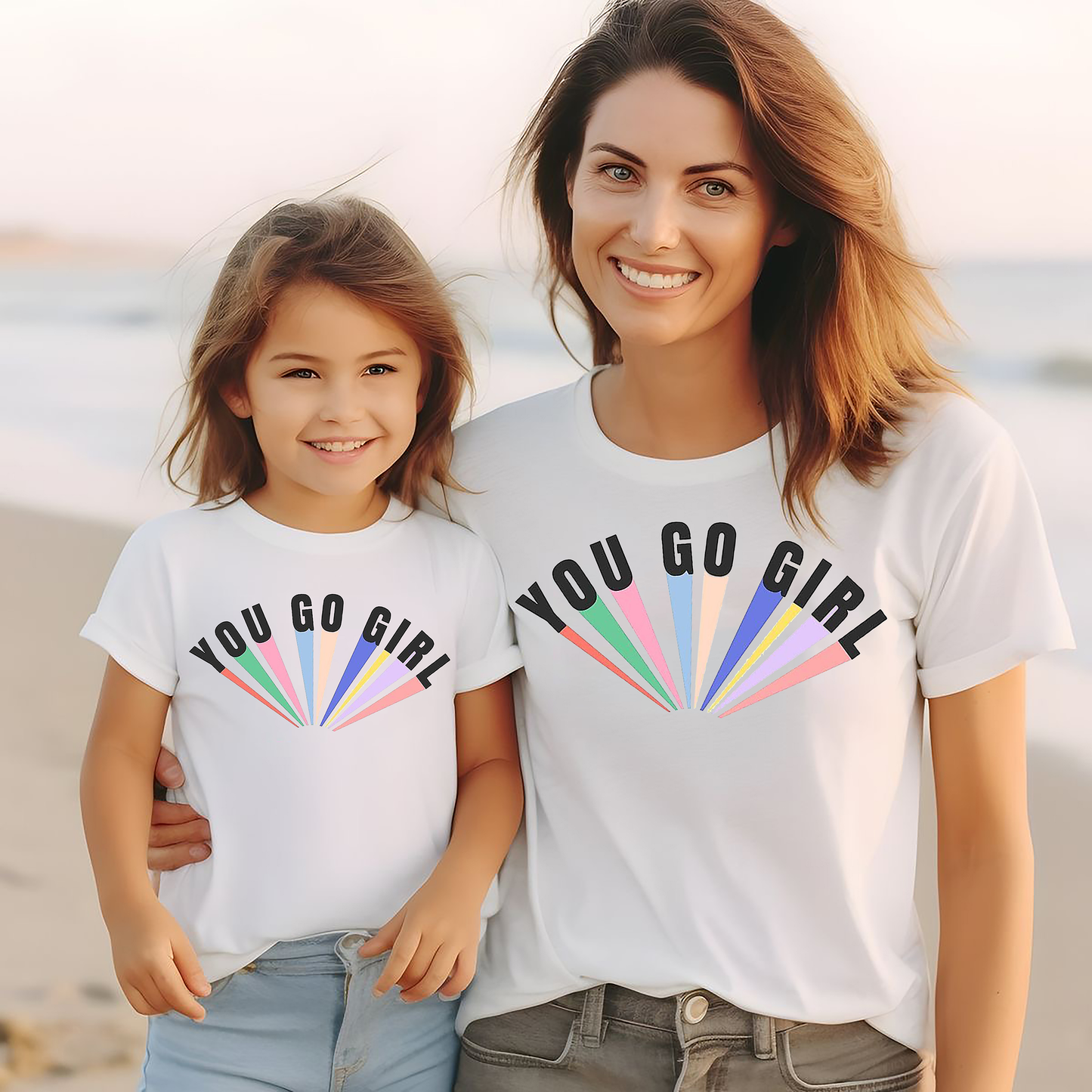 VLAM You Go Girl Mom and Daughter Tshirt