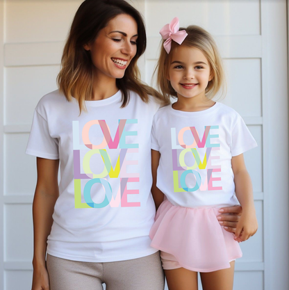 VLAM Love Print Mom and Daughter Tshirt