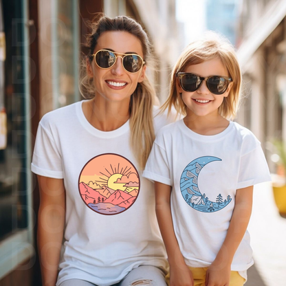 VLAM Sun and Moon Mom and Daughter Princess Tshirt