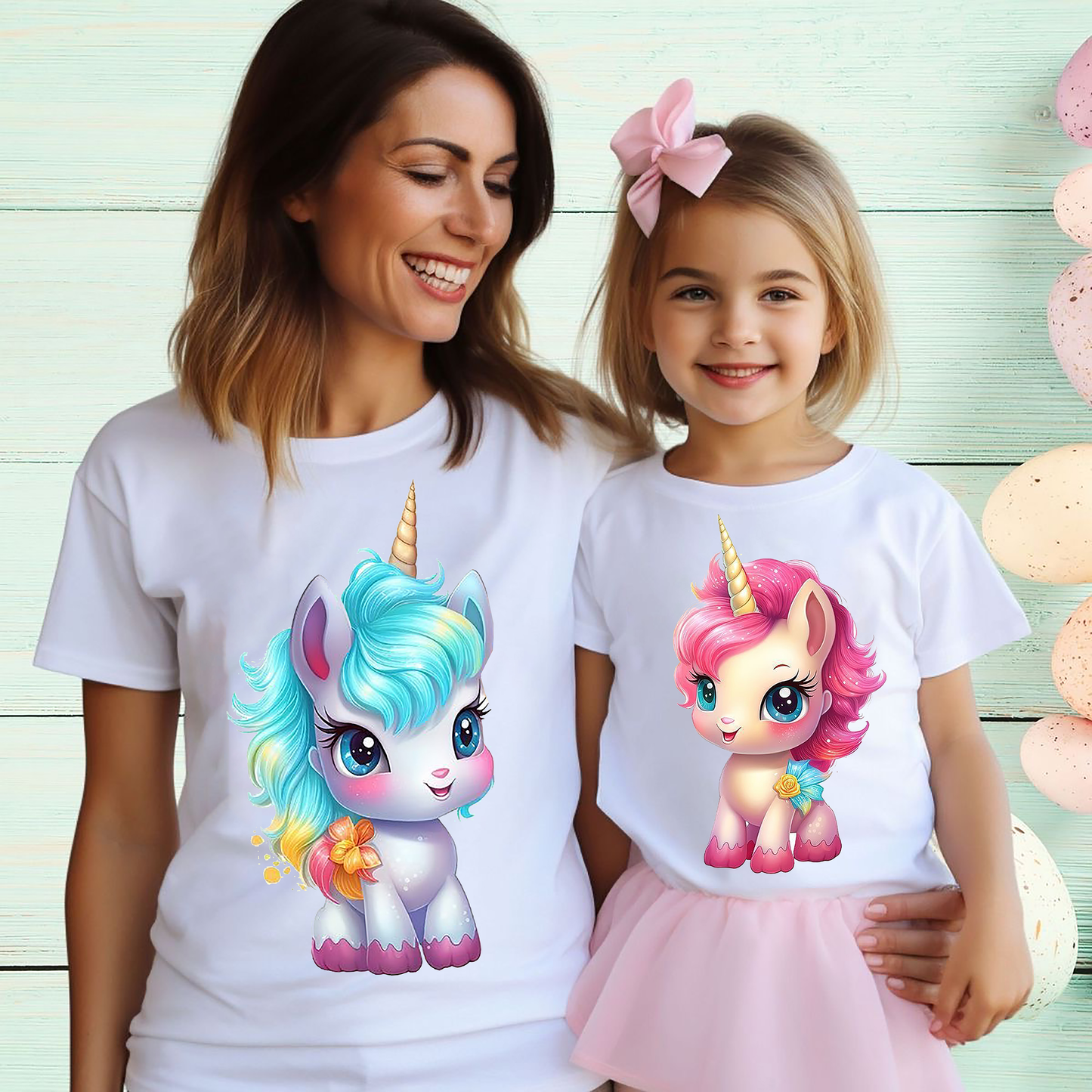 VLAM Baby Unicorn Mom and Daughter Tshirt
