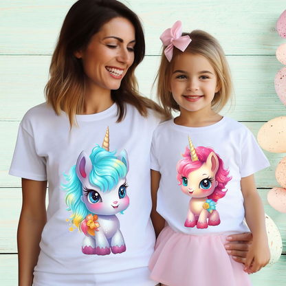 VLAM Baby Unicorn Mom and Daughter Tshirt